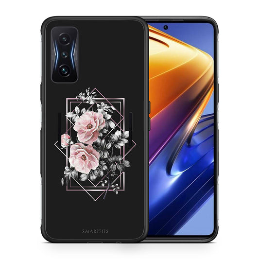 Θήκη Xiaomi Poco F4 GT Frame Flower από τη Smartfits με σχέδιο στο πίσω μέρος και μαύρο περίβλημα | Xiaomi Poco F4 GT Frame Flower case with colorful back and black bezels