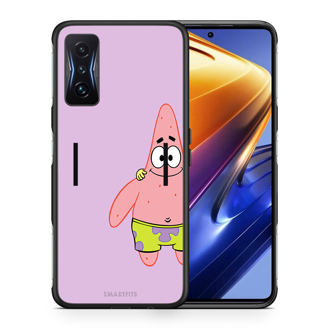 Θήκη Xiaomi Poco F4 GT Friends Patrick από τη Smartfits με σχέδιο στο πίσω μέρος και μαύρο περίβλημα | Xiaomi Poco F4 GT Friends Patrick case with colorful back and black bezels