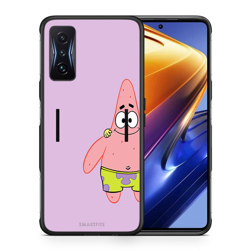 Θήκη Xiaomi Poco F4 GT Friends Patrick από τη Smartfits με σχέδιο στο πίσω μέρος και μαύρο περίβλημα | Xiaomi Poco F4 GT Friends Patrick case with colorful back and black bezels