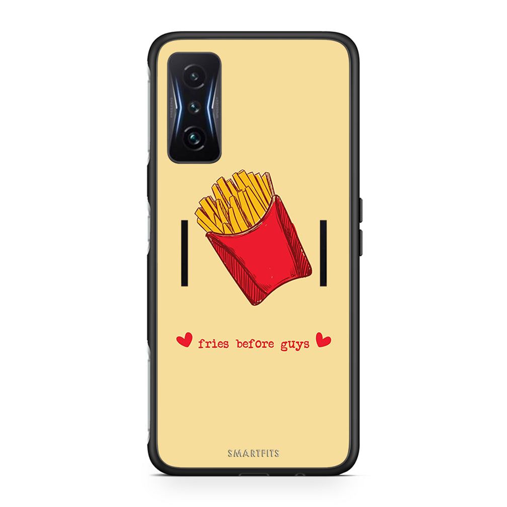 Xiaomi Poco F4 GT Fries Before Guys Θήκη Αγίου Βαλεντίνου από τη Smartfits με σχέδιο στο πίσω μέρος και μαύρο περίβλημα | Smartphone case with colorful back and black bezels by Smartfits