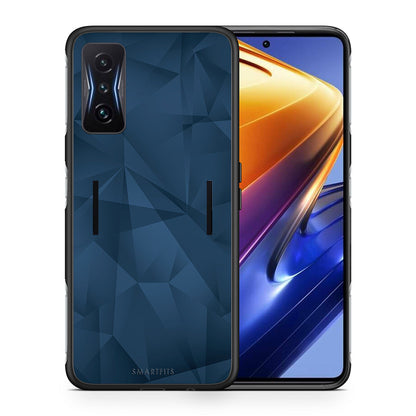 Θήκη Xiaomi Poco F4 GT Blue Abstract Geometric από τη Smartfits με σχέδιο στο πίσω μέρος και μαύρο περίβλημα | Xiaomi Poco F4 GT Blue Abstract Geometric case with colorful back and black bezels