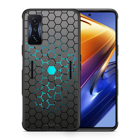 Θήκη Xiaomi Poco F4 GT Hexagonal Geometric από τη Smartfits με σχέδιο στο πίσω μέρος και μαύρο περίβλημα | Xiaomi Poco F4 GT Hexagonal Geometric case with colorful back and black bezels