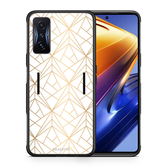 Θήκη Xiaomi Poco F4 GT Luxury White Geometric από τη Smartfits με σχέδιο στο πίσω μέρος και μαύρο περίβλημα | Xiaomi Poco F4 GT Luxury White Geometric case with colorful back and black bezels