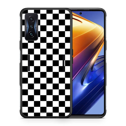 Θήκη Xiaomi Poco F4 GT Squares Geometric από τη Smartfits με σχέδιο στο πίσω μέρος και μαύρο περίβλημα | Xiaomi Poco F4 GT Squares Geometric case with colorful back and black bezels