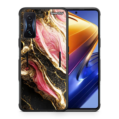 Θήκη Xiaomi Poco F4 GT Glamorous Pink Marble από τη Smartfits με σχέδιο στο πίσω μέρος και μαύρο περίβλημα | Xiaomi Poco F4 GT Glamorous Pink Marble case with colorful back and black bezels