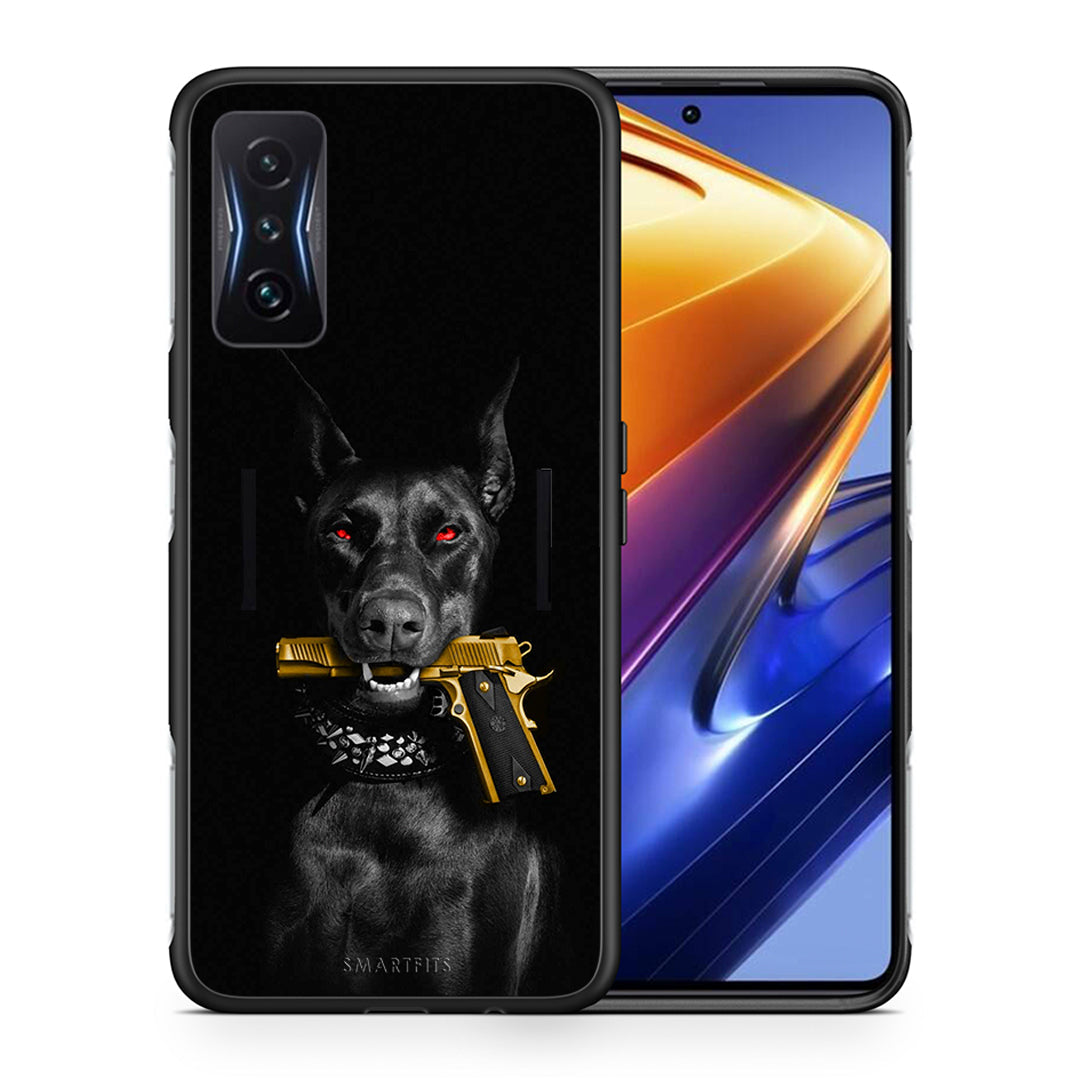 Θήκη Αγίου Βαλεντίνου Xiaomi Poco F4 GT Golden Gun από τη Smartfits με σχέδιο στο πίσω μέρος και μαύρο περίβλημα | Xiaomi Poco F4 GT Golden Gun case with colorful back and black bezels