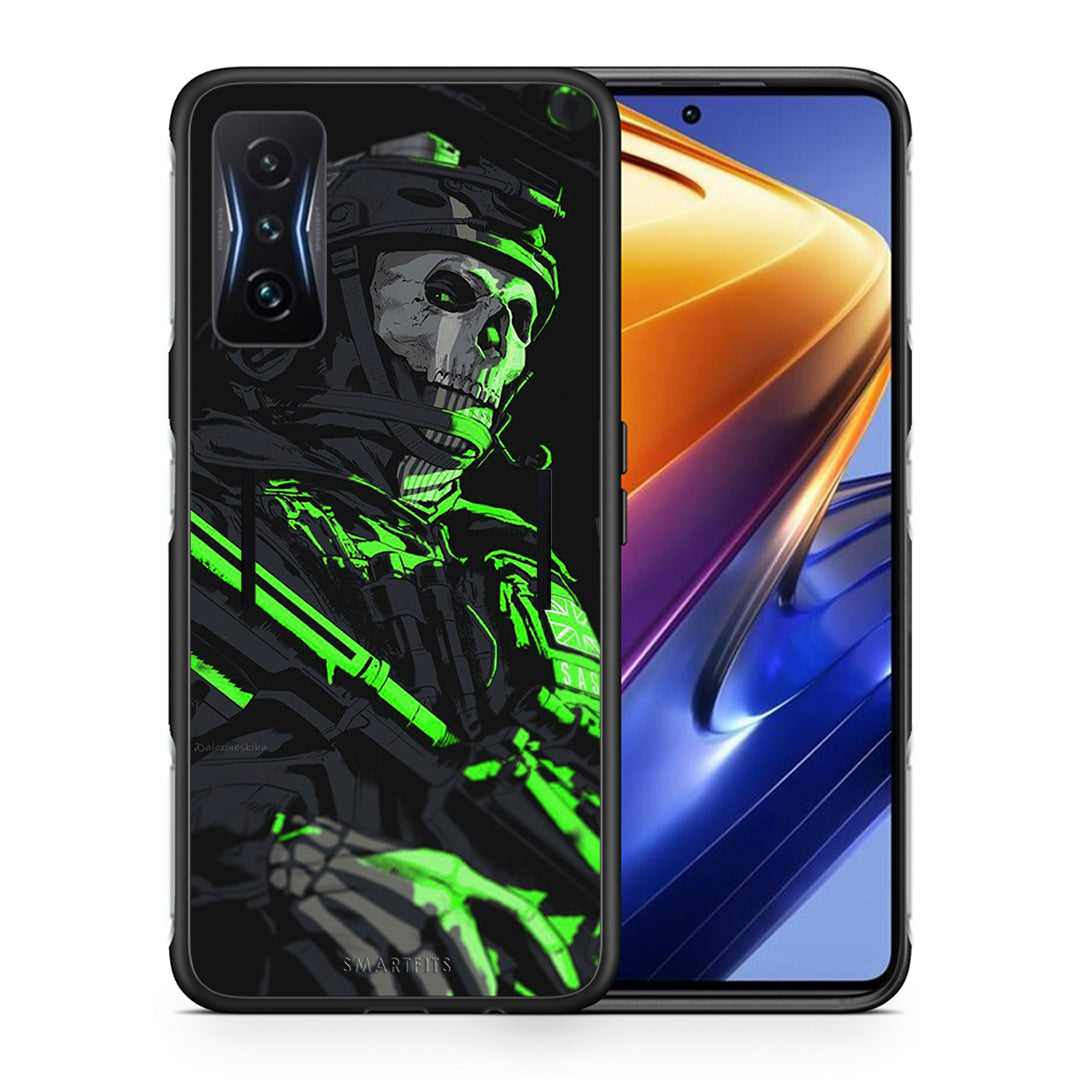 Θήκη Αγίου Βαλεντίνου Xiaomi Poco F4 GT Green Soldier από τη Smartfits με σχέδιο στο πίσω μέρος και μαύρο περίβλημα | Xiaomi Poco F4 GT Green Soldier case with colorful back and black bezels