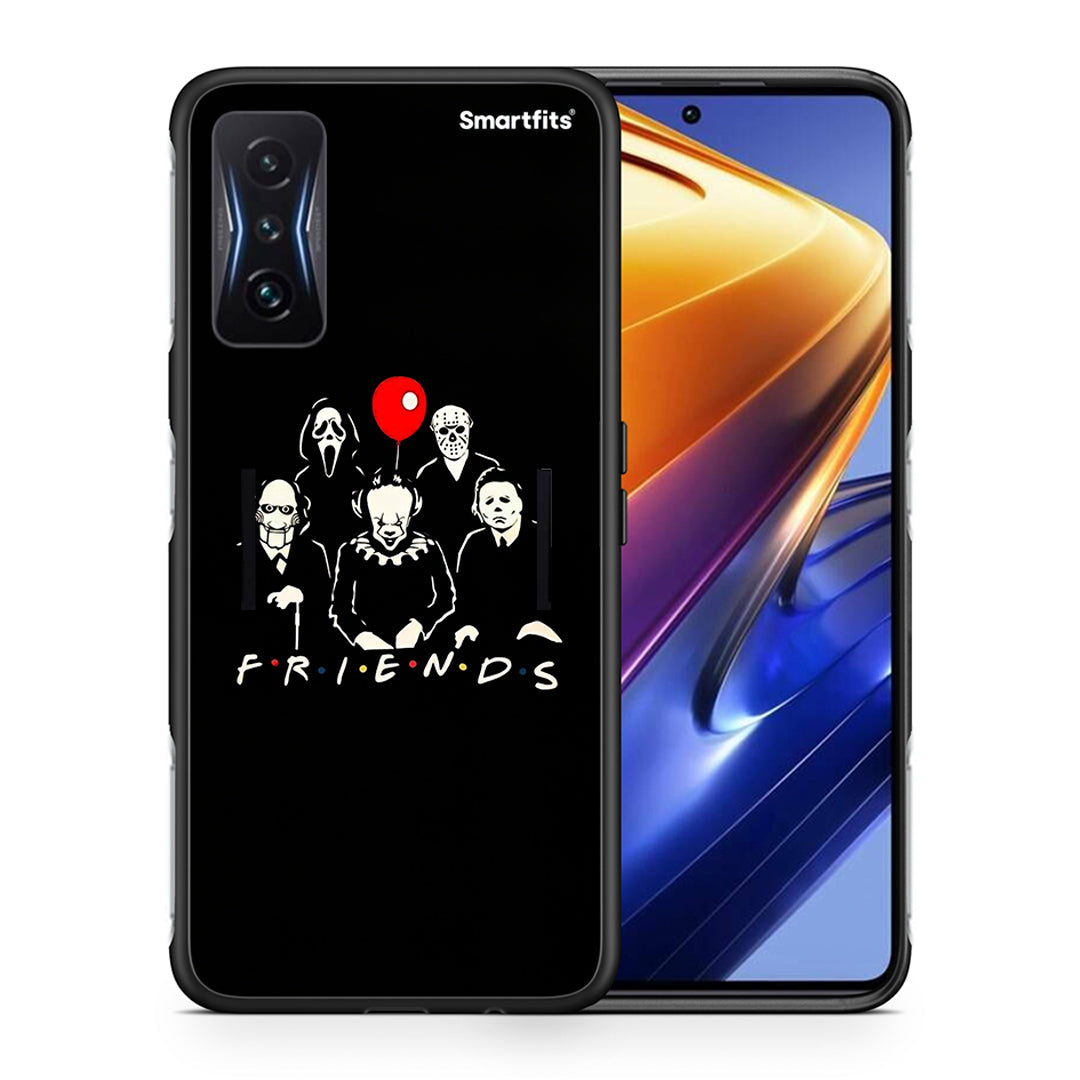 Θήκη Xiaomi Poco F4 GT Halloween Friends από τη Smartfits με σχέδιο στο πίσω μέρος και μαύρο περίβλημα | Xiaomi Poco F4 GT Halloween Friends case with colorful back and black bezels