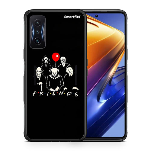 Θήκη Xiaomi Poco F4 GT Halloween Friends από τη Smartfits με σχέδιο στο πίσω μέρος και μαύρο περίβλημα | Xiaomi Poco F4 GT Halloween Friends case with colorful back and black bezels