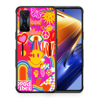 Thumbnail for Θήκη Xiaomi Poco F4 GT Hippie Love από τη Smartfits με σχέδιο στο πίσω μέρος και μαύρο περίβλημα | Xiaomi Poco F4 GT Hippie Love case with colorful back and black bezels