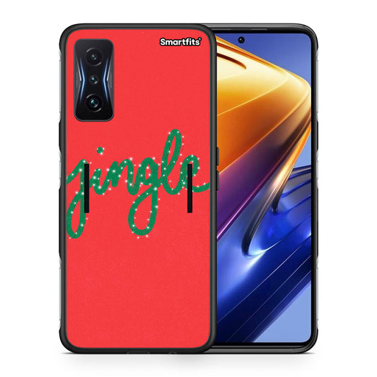 Θήκη Xiaomi Poco F4 GT Jingle Xmas από τη Smartfits με σχέδιο στο πίσω μέρος και μαύρο περίβλημα | Xiaomi Poco F4 GT Jingle Xmas case with colorful back and black bezels