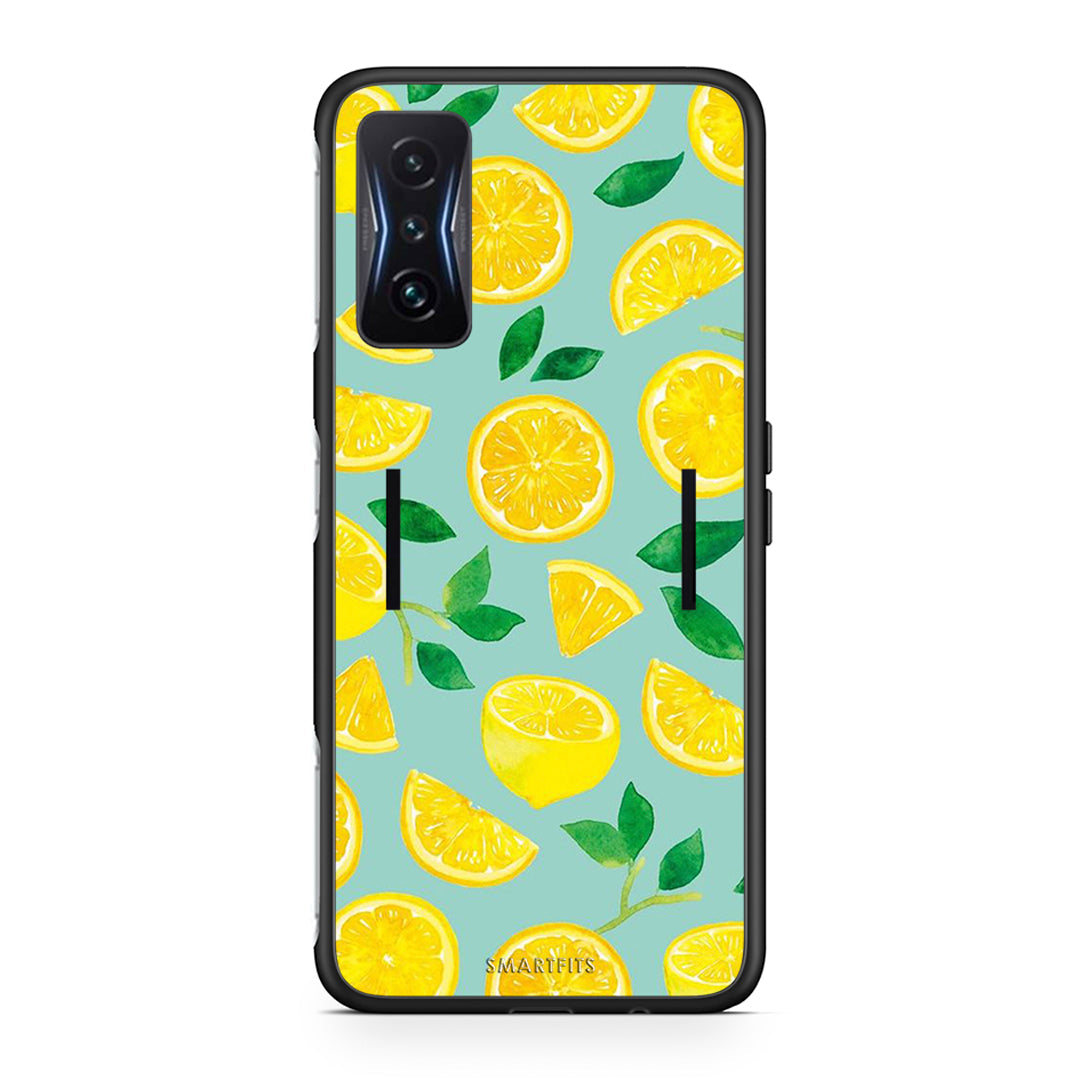 Xiaomi Poco F4 GT Lemons θήκη από τη Smartfits με σχέδιο στο πίσω μέρος και μαύρο περίβλημα | Smartphone case with colorful back and black bezels by Smartfits