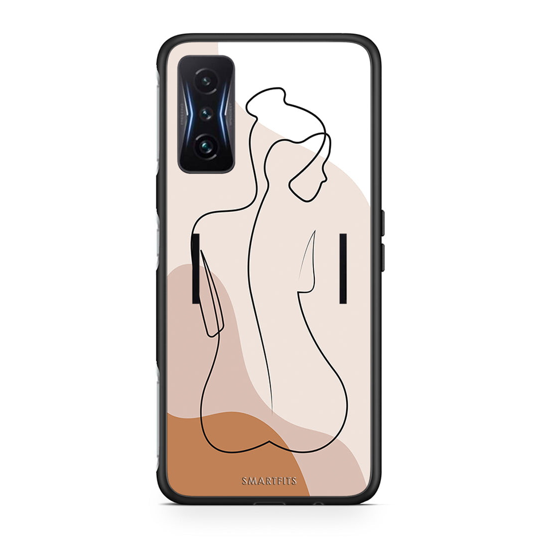 Xiaomi Poco F4 GT LineArt Woman θήκη από τη Smartfits με σχέδιο στο πίσω μέρος και μαύρο περίβλημα | Smartphone case with colorful back and black bezels by Smartfits