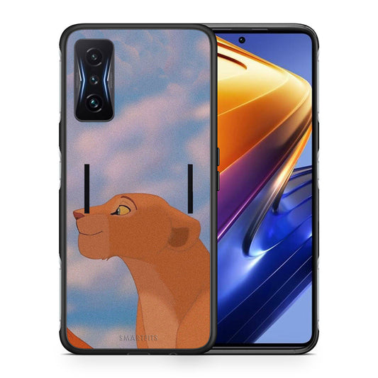 Θήκη Αγίου Βαλεντίνου Xiaomi Poco F4 GT Lion Love 2 από τη Smartfits με σχέδιο στο πίσω μέρος και μαύρο περίβλημα | Xiaomi Poco F4 GT Lion Love 2 case with colorful back and black bezels