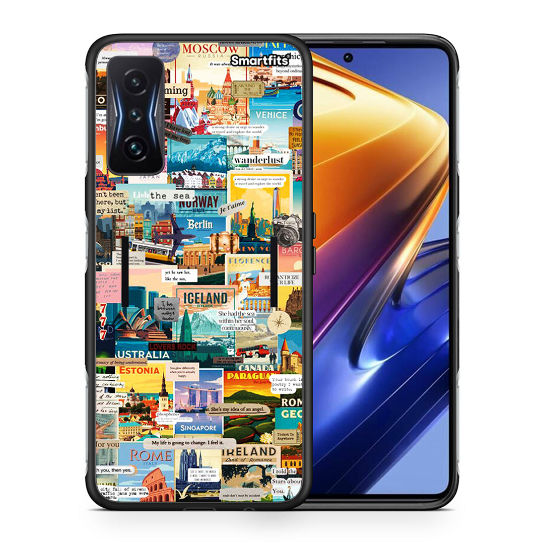 Θήκη Xiaomi Poco F4 GT Live To Travel από τη Smartfits με σχέδιο στο πίσω μέρος και μαύρο περίβλημα | Xiaomi Poco F4 GT Live To Travel case with colorful back and black bezels