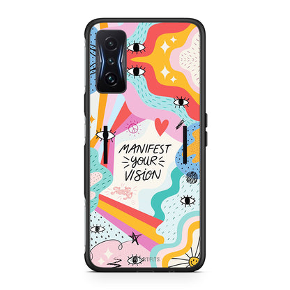 Xiaomi Poco F4 GT Manifest Your Vision θήκη από τη Smartfits με σχέδιο στο πίσω μέρος και μαύρο περίβλημα | Smartphone case with colorful back and black bezels by Smartfits