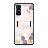 Thumbnail for 4 - Xiaomi Poco F4 GT Hexagon Pink Marble case, cover, bumper