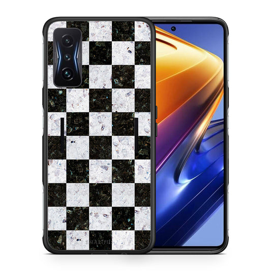 Θήκη Xiaomi Poco F4 GT Square Geometric Marble από τη Smartfits με σχέδιο στο πίσω μέρος και μαύρο περίβλημα | Xiaomi Poco F4 GT Square Geometric Marble case with colorful back and black bezels