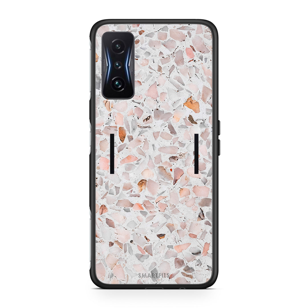 Xiaomi Poco F4 GT Marble Terrazzo θήκη από τη Smartfits με σχέδιο στο πίσω μέρος και μαύρο περίβλημα | Smartphone case with colorful back and black bezels by Smartfits
