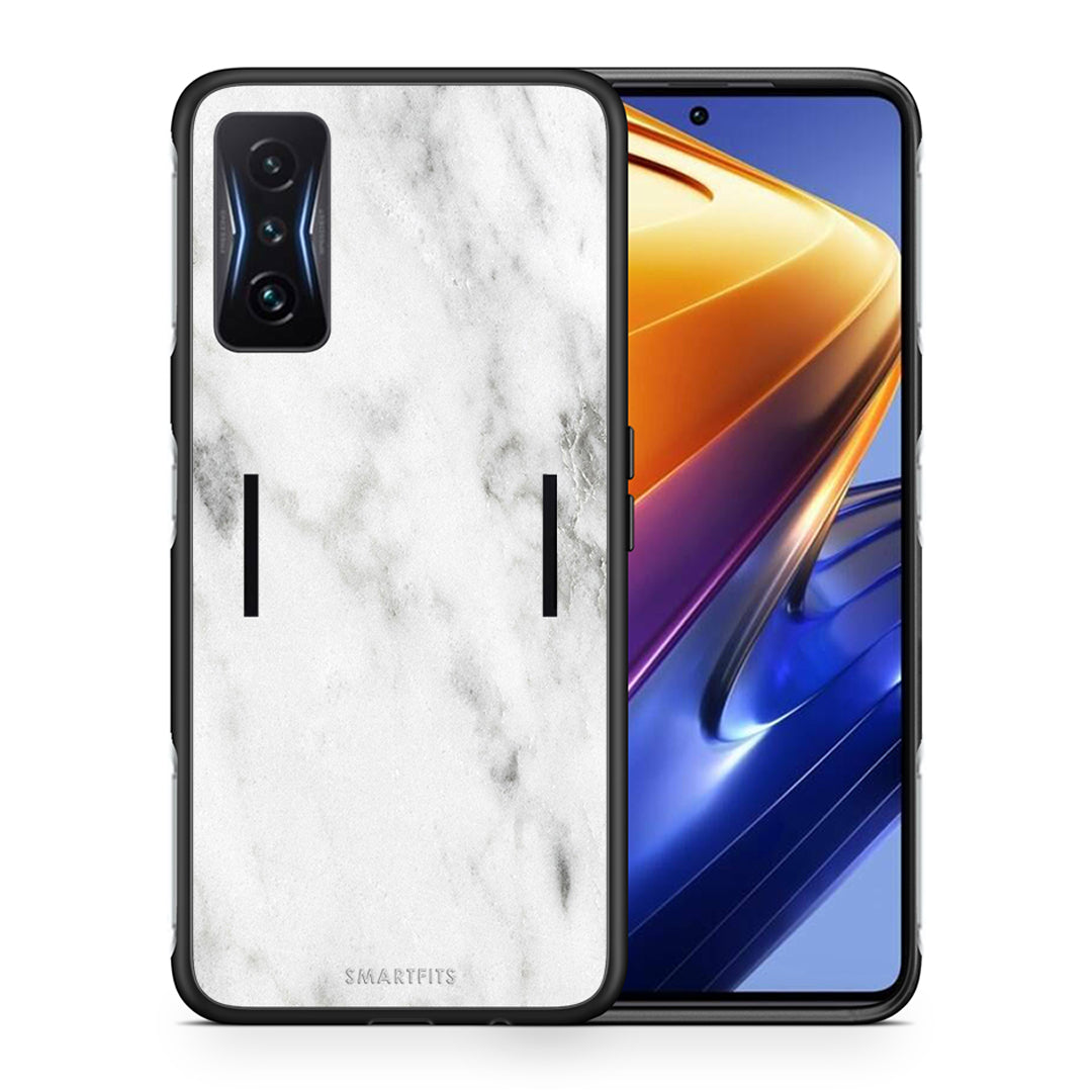 Θήκη Xiaomi Poco F4 GT White Marble από τη Smartfits με σχέδιο στο πίσω μέρος και μαύρο περίβλημα | Xiaomi Poco F4 GT White Marble case with colorful back and black bezels