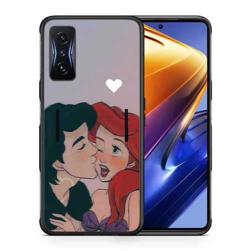 Θήκη Αγίου Βαλεντίνου Xiaomi Poco F4 GT Mermaid Love από τη Smartfits με σχέδιο στο πίσω μέρος και μαύρο περίβλημα | Xiaomi Poco F4 GT Mermaid Love case with colorful back and black bezels