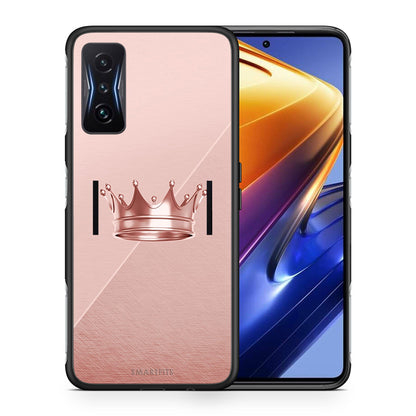 Θήκη Xiaomi Poco F4 GT Crown Minimal από τη Smartfits με σχέδιο στο πίσω μέρος και μαύρο περίβλημα | Xiaomi Poco F4 GT Crown Minimal case with colorful back and black bezels