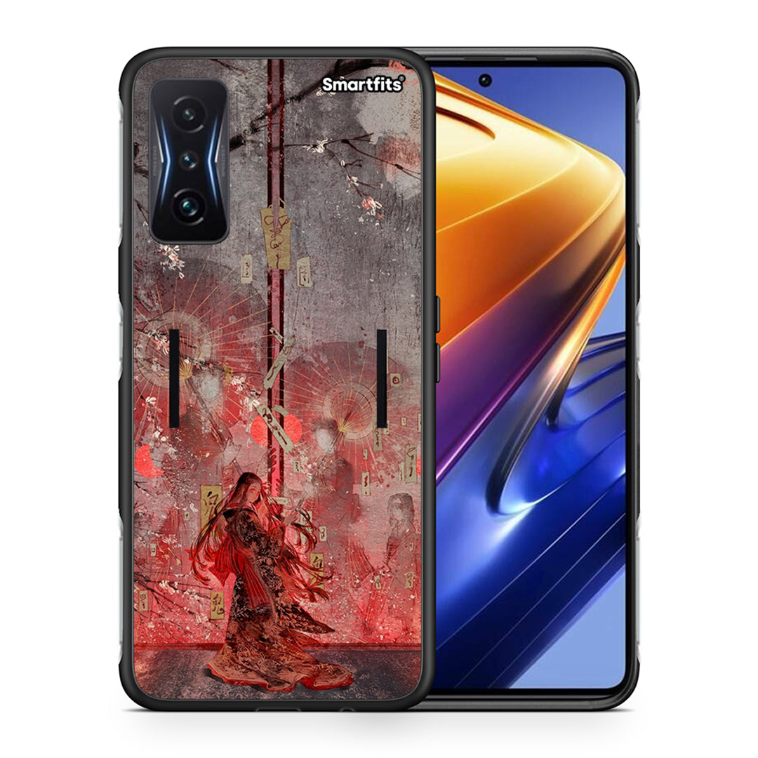 Θήκη Xiaomi Poco F4 GT Nezuko Kamado από τη Smartfits με σχέδιο στο πίσω μέρος και μαύρο περίβλημα | Xiaomi Poco F4 GT Nezuko Kamado case with colorful back and black bezels