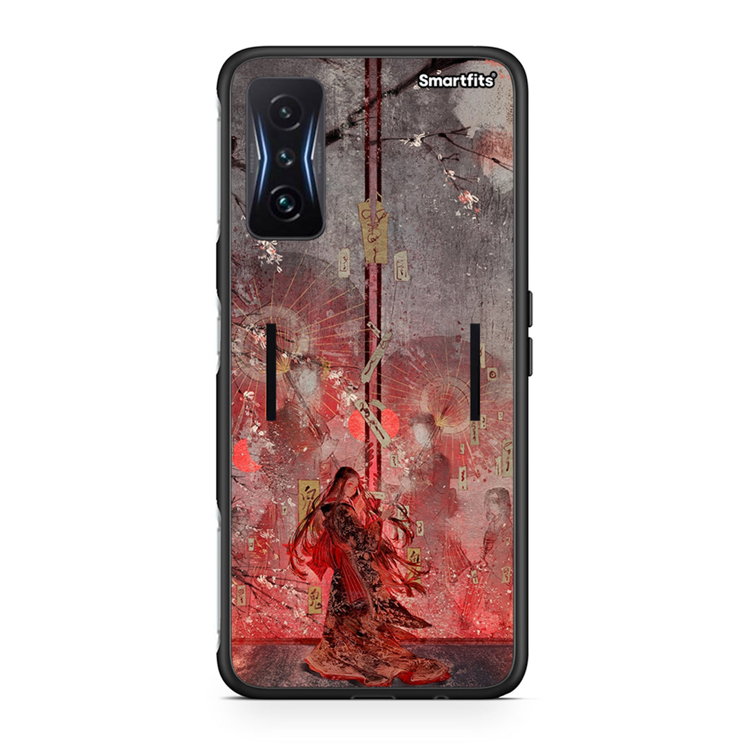 Xiaomi Poco F4 GT Nezuko Kamado θήκη από τη Smartfits με σχέδιο στο πίσω μέρος και μαύρο περίβλημα | Smartphone case with colorful back and black bezels by Smartfits