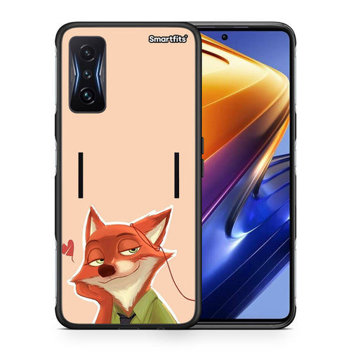 Θήκη Xiaomi Poco F4 GT Nick Wilde And Judy Hopps Love 1 από τη Smartfits με σχέδιο στο πίσω μέρος και μαύρο περίβλημα | Xiaomi Poco F4 GT Nick Wilde And Judy Hopps Love 1 case with colorful back and black bezels