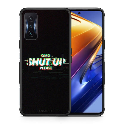 Θήκη Xiaomi Poco F4 GT OMG ShutUp από τη Smartfits με σχέδιο στο πίσω μέρος και μαύρο περίβλημα | Xiaomi Poco F4 GT OMG ShutUp case with colorful back and black bezels