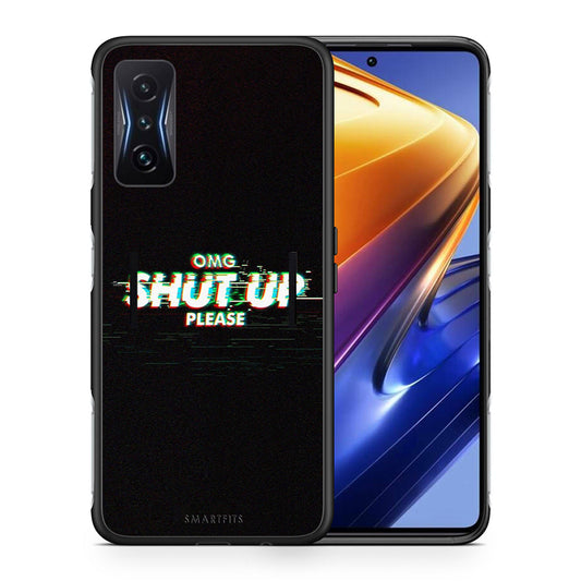 Θήκη Xiaomi Poco F4 GT OMG ShutUp από τη Smartfits με σχέδιο στο πίσω μέρος και μαύρο περίβλημα | Xiaomi Poco F4 GT OMG ShutUp case with colorful back and black bezels