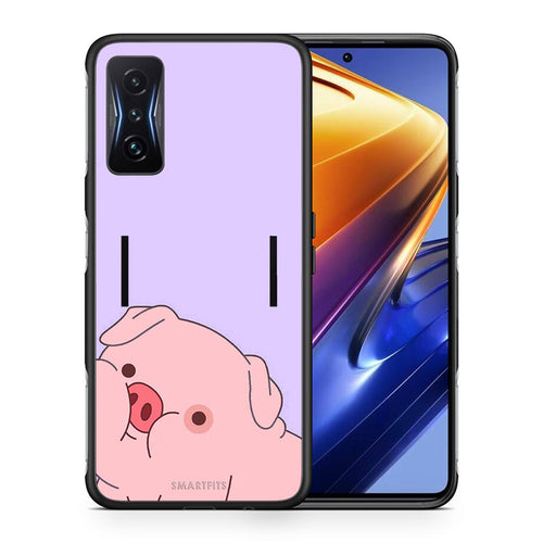 Θήκη Αγίου Βαλεντίνου Xiaomi Poco F4 GT Pig Love 2 από τη Smartfits με σχέδιο στο πίσω μέρος και μαύρο περίβλημα | Xiaomi Poco F4 GT Pig Love 2 case with colorful back and black bezels