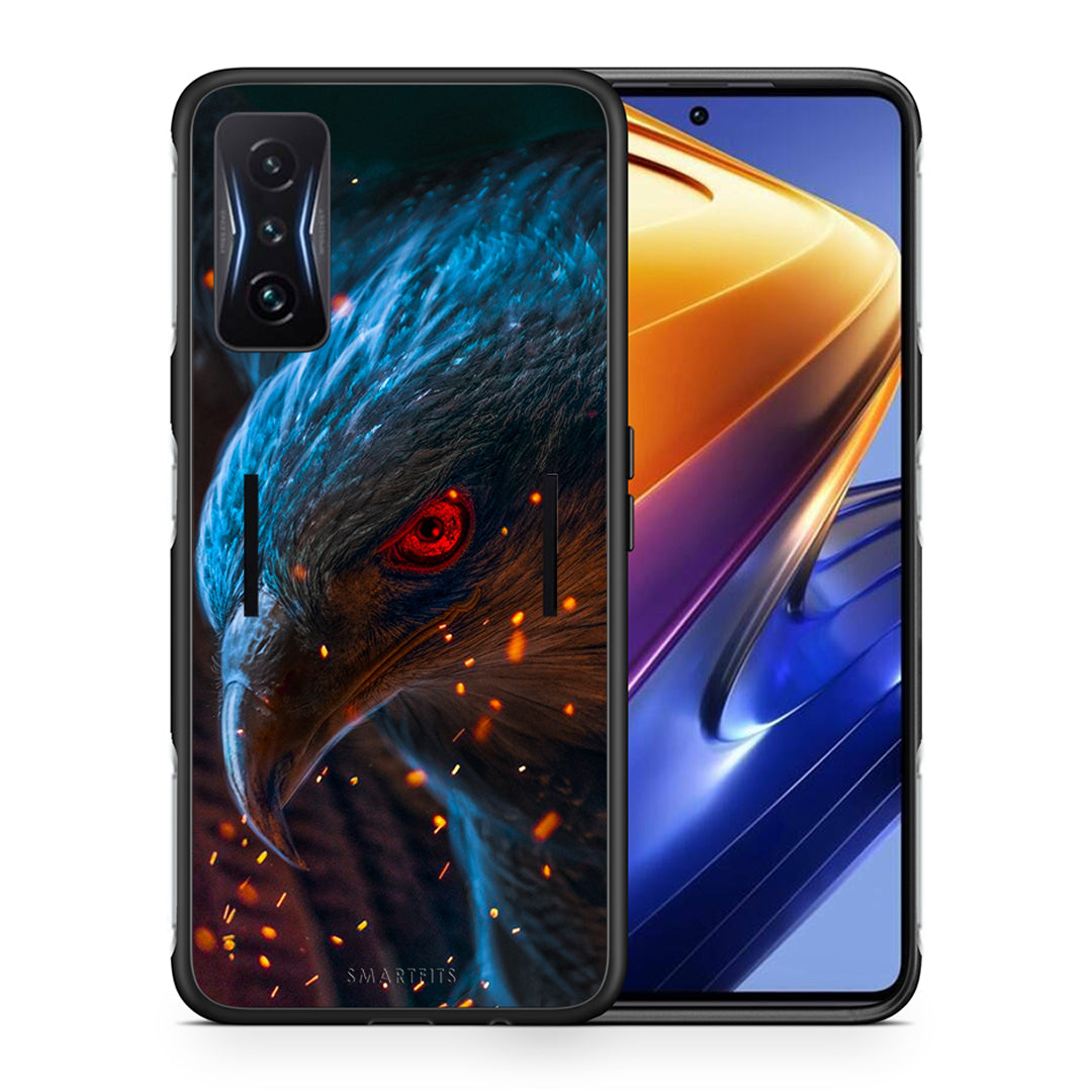 Θήκη Xiaomi Poco F4 GT Eagle PopArt από τη Smartfits με σχέδιο στο πίσω μέρος και μαύρο περίβλημα | Xiaomi Poco F4 GT Eagle PopArt case with colorful back and black bezels