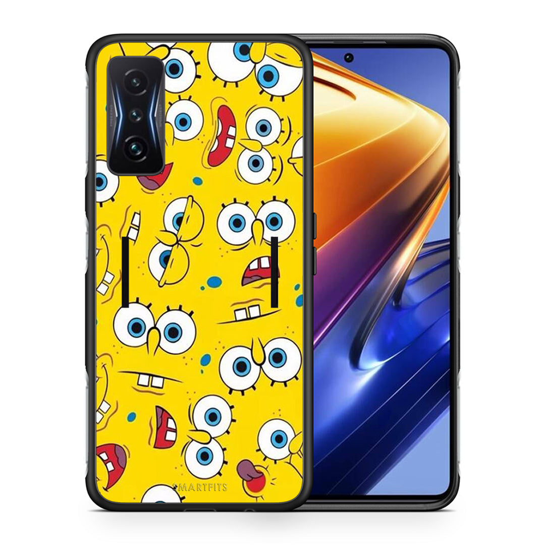 Θήκη Xiaomi Poco F4 GT Sponge PopArt από τη Smartfits με σχέδιο στο πίσω μέρος και μαύρο περίβλημα | Xiaomi Poco F4 GT Sponge PopArt case with colorful back and black bezels