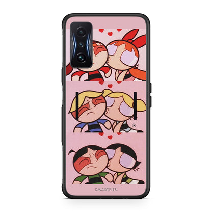 Xiaomi Poco F4 GT Puff Love Θήκη Αγίου Βαλεντίνου από τη Smartfits με σχέδιο στο πίσω μέρος και μαύρο περίβλημα | Smartphone case with colorful back and black bezels by Smartfits