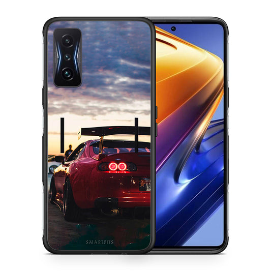 Θήκη Xiaomi Poco F4 GT Racing Supra από τη Smartfits με σχέδιο στο πίσω μέρος και μαύρο περίβλημα | Xiaomi Poco F4 GT Racing Supra case with colorful back and black bezels