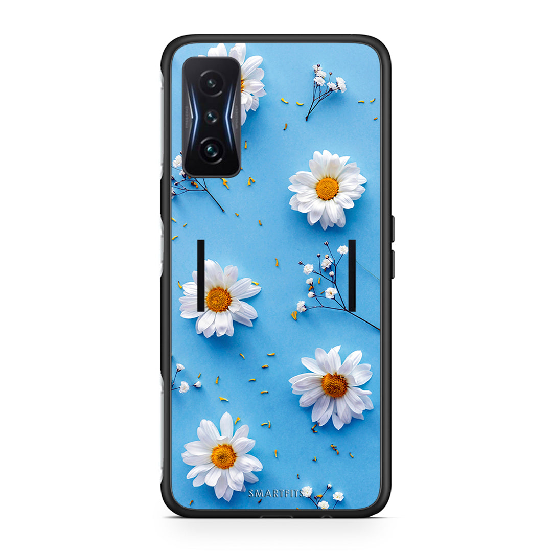 Xiaomi Poco F4 GT Real Daisies θήκη από τη Smartfits με σχέδιο στο πίσω μέρος και μαύρο περίβλημα | Smartphone case with colorful back and black bezels by Smartfits