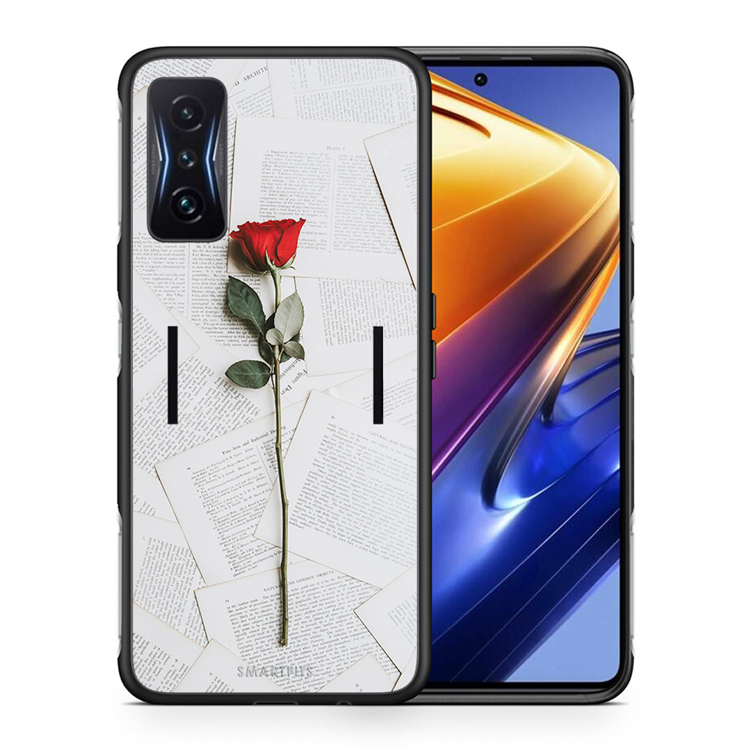 Θήκη Xiaomi Poco F4 GT Red Rose από τη Smartfits με σχέδιο στο πίσω μέρος και μαύρο περίβλημα | Xiaomi Poco F4 GT Red Rose case with colorful back and black bezels