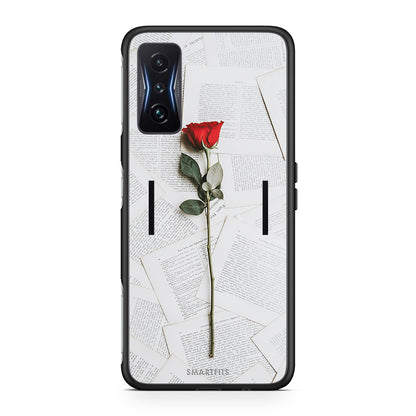 Xiaomi Poco F4 GT Red Rose θήκη από τη Smartfits με σχέδιο στο πίσω μέρος και μαύρο περίβλημα | Smartphone case with colorful back and black bezels by Smartfits