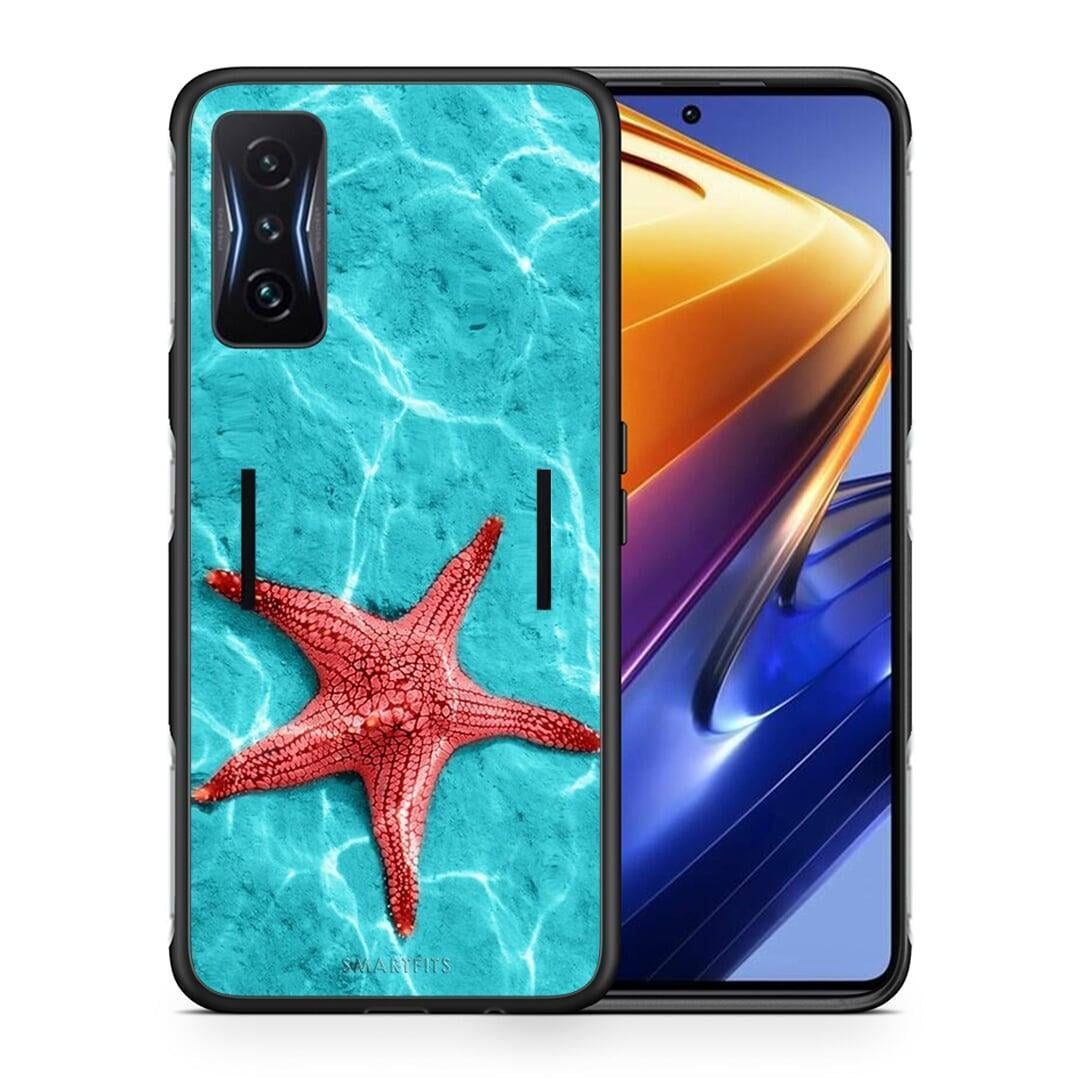 Θήκη Xiaomi Poco F4 GT Red Starfish από τη Smartfits με σχέδιο στο πίσω μέρος και μαύρο περίβλημα | Xiaomi Poco F4 GT Red Starfish case with colorful back and black bezels