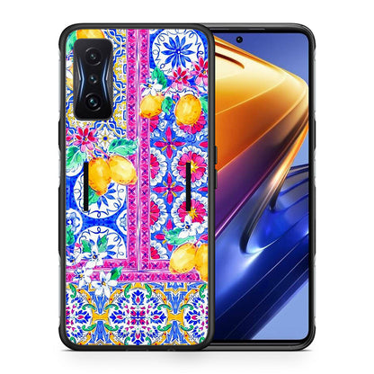 Θήκη Xiaomi Poco F4 GT Retro Spring από τη Smartfits με σχέδιο στο πίσω μέρος και μαύρο περίβλημα | Xiaomi Poco F4 GT Retro Spring case with colorful back and black bezels