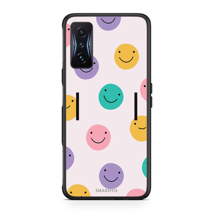 Xiaomi Poco F4 GT Smiley Faces θήκη από τη Smartfits με σχέδιο στο πίσω μέρος και μαύρο περίβλημα | Smartphone case with colorful back and black bezels by Smartfits
