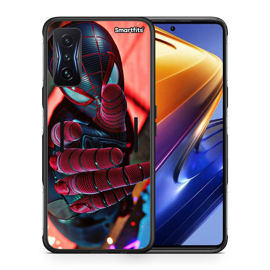Θήκη Xiaomi Poco F4 GT Spider Hand από τη Smartfits με σχέδιο στο πίσω μέρος και μαύρο περίβλημα | Xiaomi Poco F4 GT Spider Hand case with colorful back and black bezels