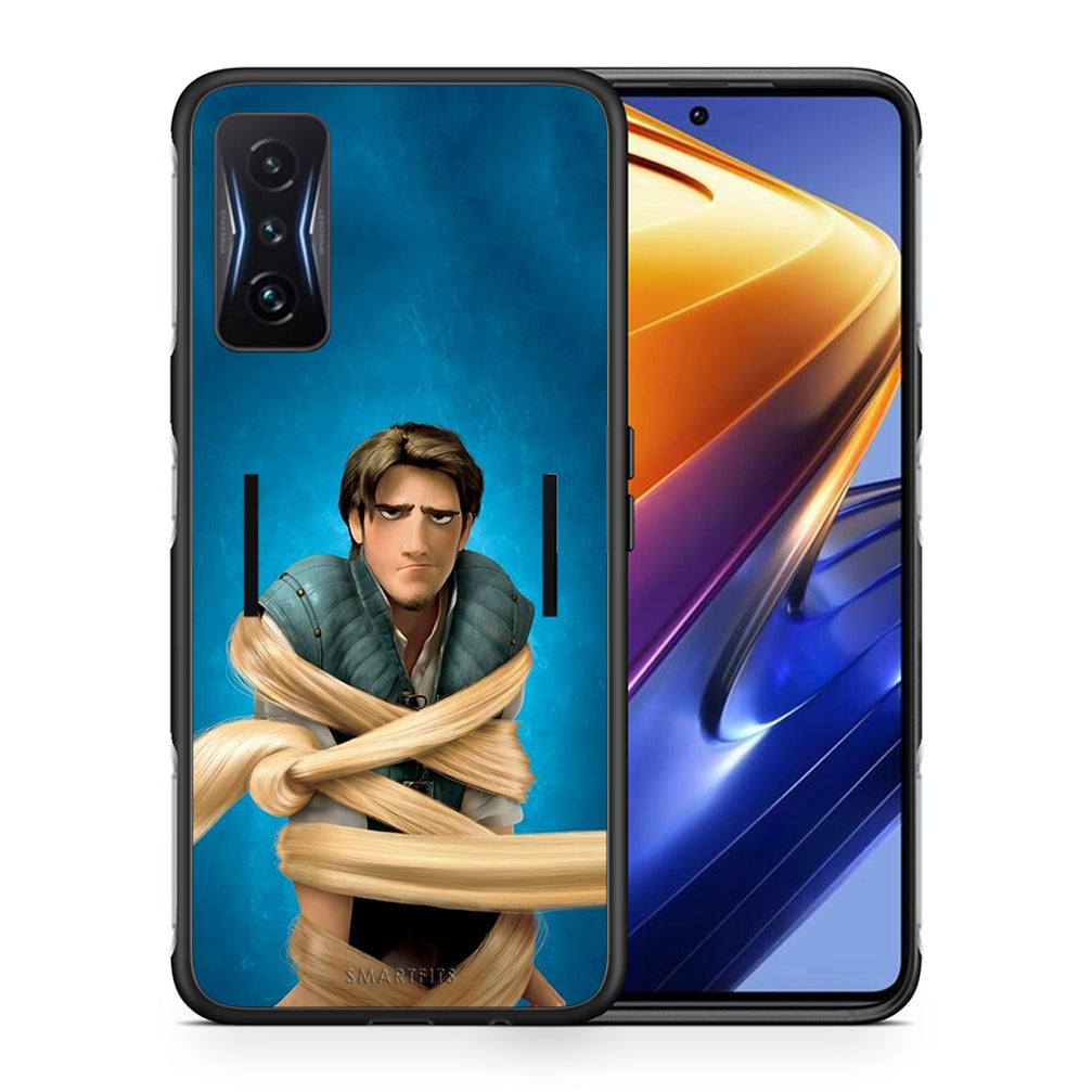 Θήκη Αγίου Βαλεντίνου Xiaomi Poco F4 GT Tangled 1 από τη Smartfits με σχέδιο στο πίσω μέρος και μαύρο περίβλημα | Xiaomi Poco F4 GT Tangled 1 case with colorful back and black bezels