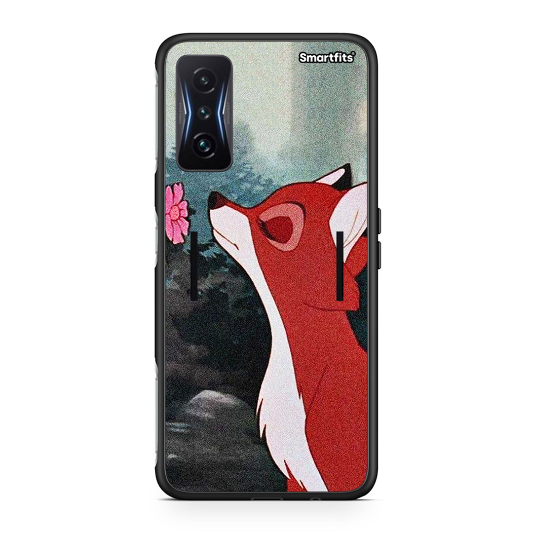 Xiaomi Poco F4 GT Tod And Vixey Love 2 θήκη από τη Smartfits με σχέδιο στο πίσω μέρος και μαύρο περίβλημα | Smartphone case with colorful back and black bezels by Smartfits