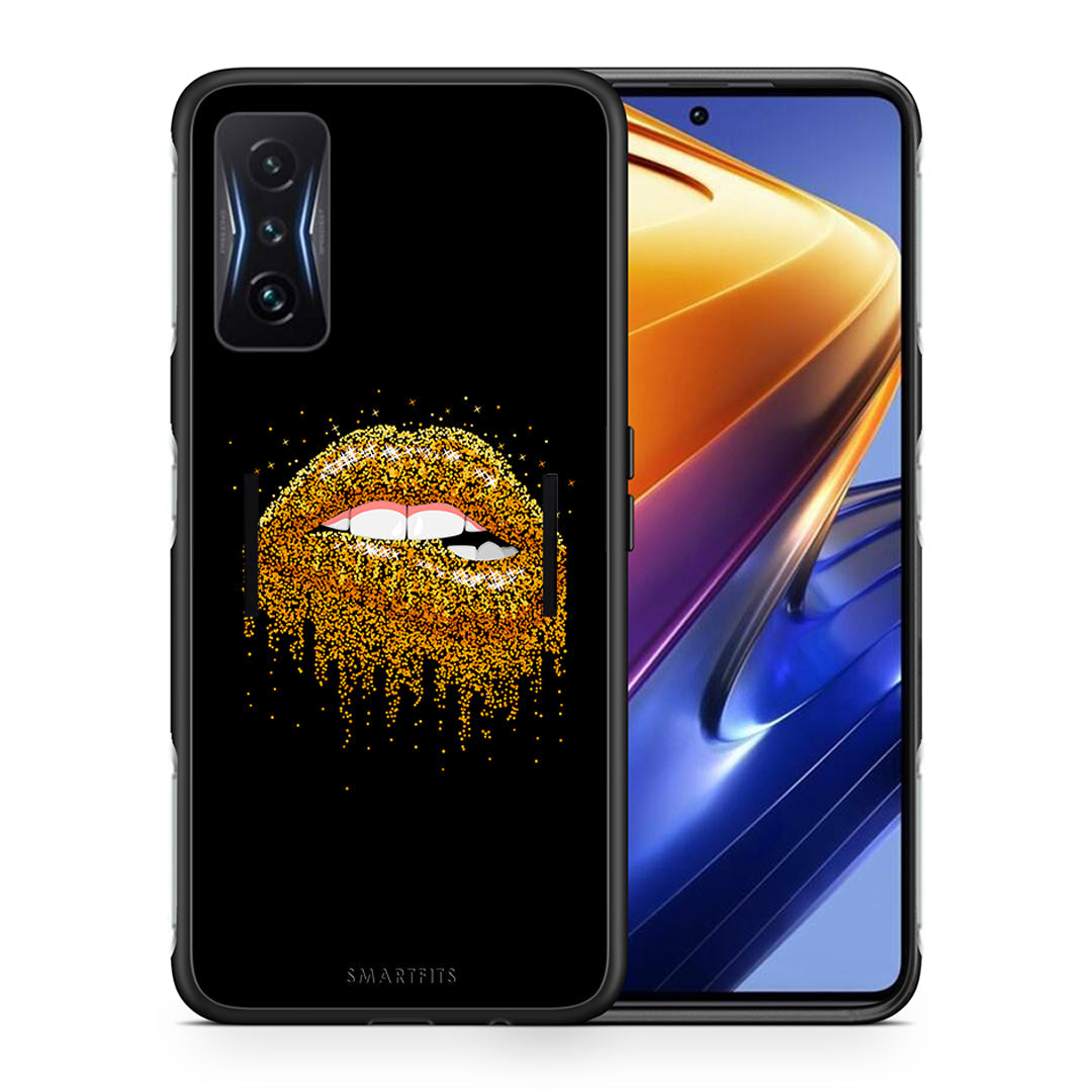 Θήκη Xiaomi Poco F4 GT Golden Valentine από τη Smartfits με σχέδιο στο πίσω μέρος και μαύρο περίβλημα | Xiaomi Poco F4 GT Golden Valentine case with colorful back and black bezels