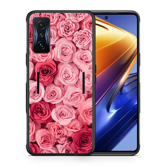 Θήκη Xiaomi Poco F4 GT RoseGarden Valentine από τη Smartfits με σχέδιο στο πίσω μέρος και μαύρο περίβλημα | Xiaomi Poco F4 GT RoseGarden Valentine case with colorful back and black bezels