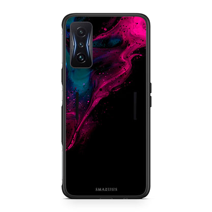 4 - Xiaomi Poco F4 GT Pink Black Watercolor case, cover, bumper