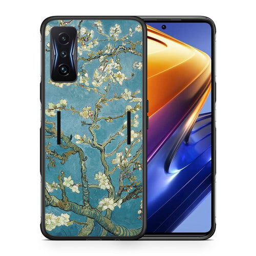 Θήκη Xiaomi Poco F4 GT White Blossoms από τη Smartfits με σχέδιο στο πίσω μέρος και μαύρο περίβλημα | Xiaomi Poco F4 GT White Blossoms case with colorful back and black bezels