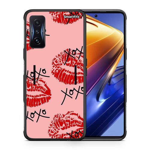 Θήκη Xiaomi Poco F4 GT XOXO Lips από τη Smartfits με σχέδιο στο πίσω μέρος και μαύρο περίβλημα | Xiaomi Poco F4 GT XOXO Lips case with colorful back and black bezels